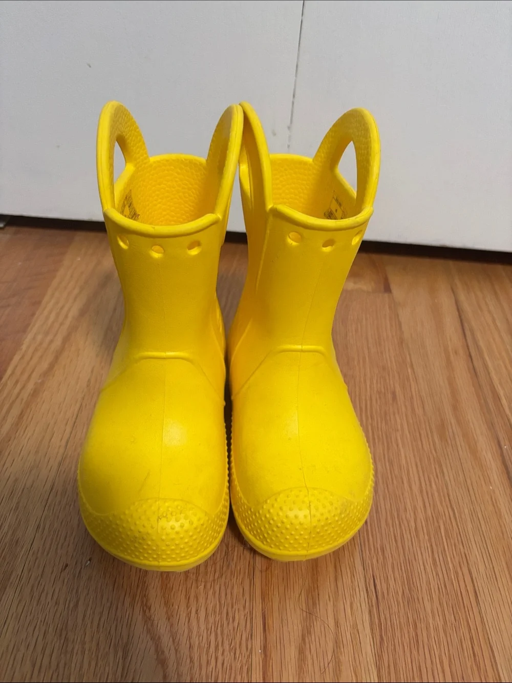 CROCS Kids' Bright Yellow Waterproof Pull-On Rain Boots